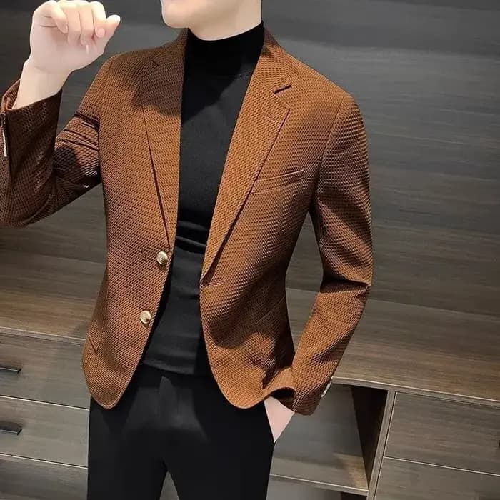 Veste marron blanche pour hommes