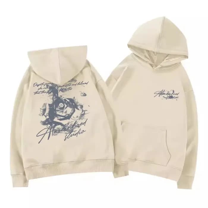 Rose fleur hommes sweat à capuche pour femme pull en plein air rue décontracté sport ample confort sportif polyvalent