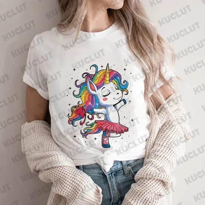 Licorne Ballet t-shirt femmes danse concepteur haut animé fille graphique t-shirts