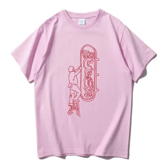 Le Crux Sign Ringer T-Shirt Djo chanteur impression t-shirts pour hommes à manches courtes été col rond