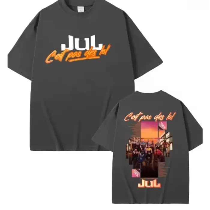 T-shirt Rapper Jul Album Musical Tournée Mondiale 2026 Homme Femme Hip Hop Oversize Manches Courtes T-shirts Mode Masculine Vintage Streetwear