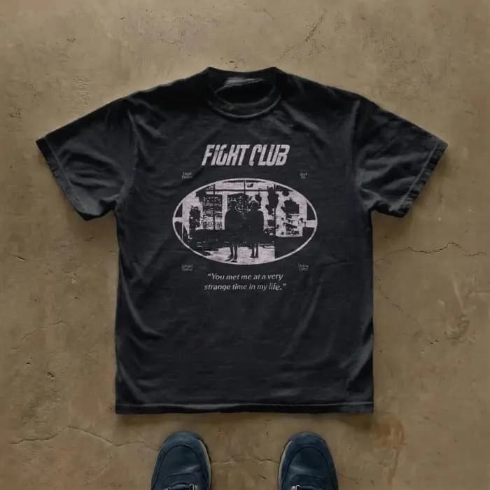 T-shirt du film Fight Club, t-shirt graphique foncé à manches courtes pour hommes, t-shirts d'été un