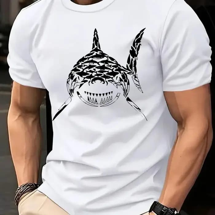 T-shirt graphique blanc pour hommes