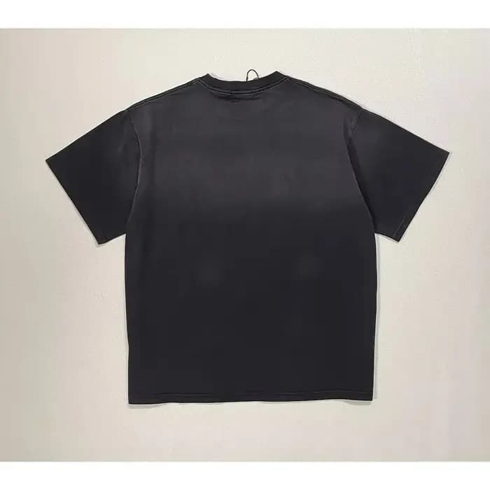 Nouveau T-shirt décontracté unisexe à manches courtes col rond oversize en coton noir avec logo imprimé et lettres
