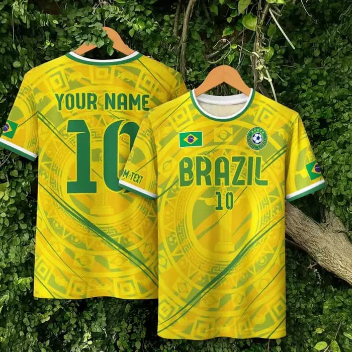 T-shirt à motif de maillots brésiliens pour hommes