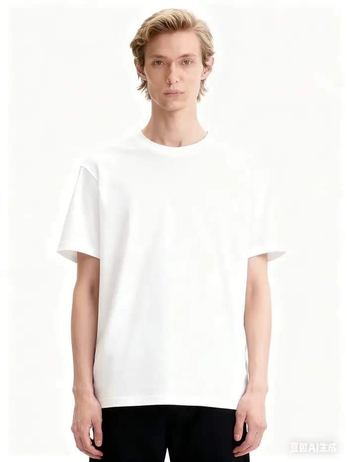T-shirt en coton ample à col rond