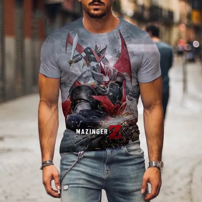 Mazinger Z impression 3D T-Shirts Anime Robot hommes femmes décontracté mode à manches courtes t-shirt surdimensionné