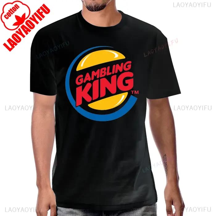 Drôle jeu roi T-Shirt Vegas Roulette Slot Poker jeu décontracté mode Streetwear homme