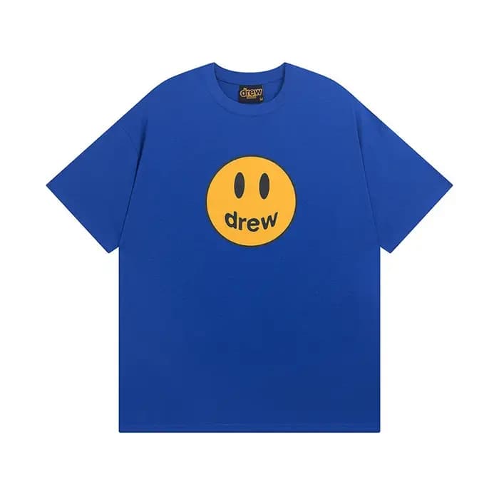 Drew House T-Shirt Smiley à manches courtes haut court de Style de rue