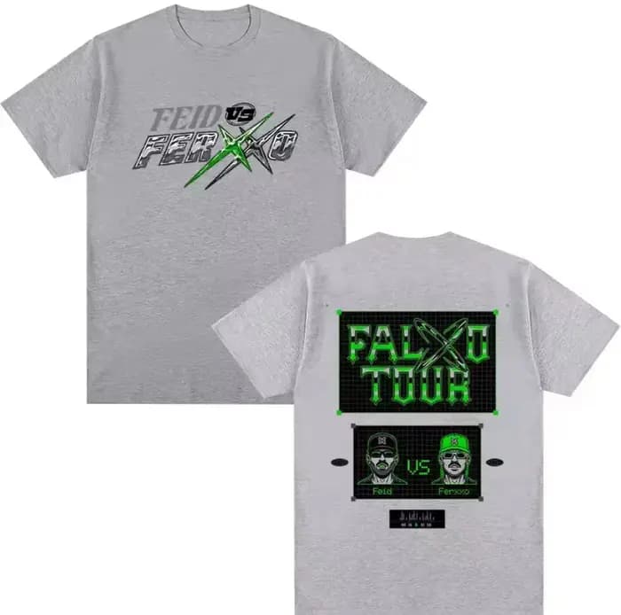 T-shirts de la tournée 2026 du rappeur Feid Ferxxo, t-shirts imprimés pour hommes et femmes, manches
