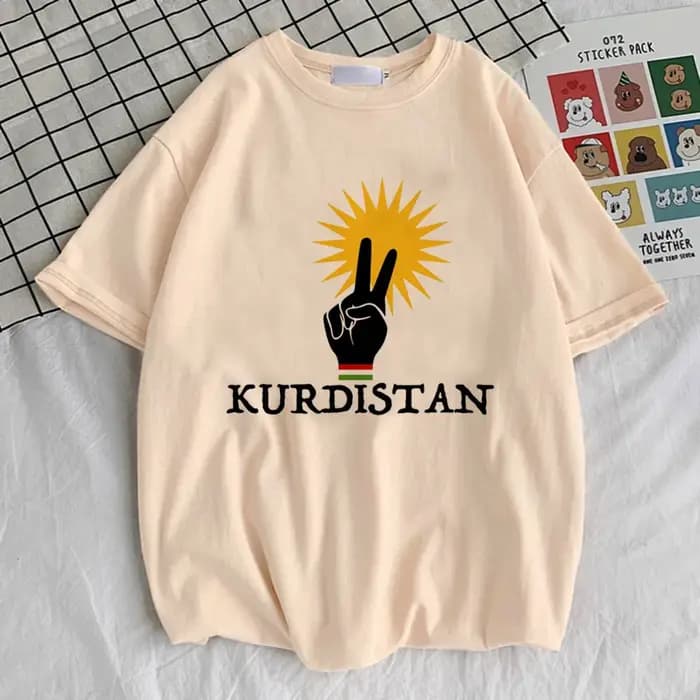 Kurdistan t-shirt adolescent gothique rétro université coloré confortable respirant Pastel
