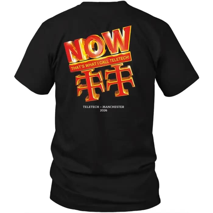Teletech Manchester 2026 T-shirt imprimé au dos Techno Rave Electronic Music surdimensionné unisexe à manches courtes en coton avec motif graphique