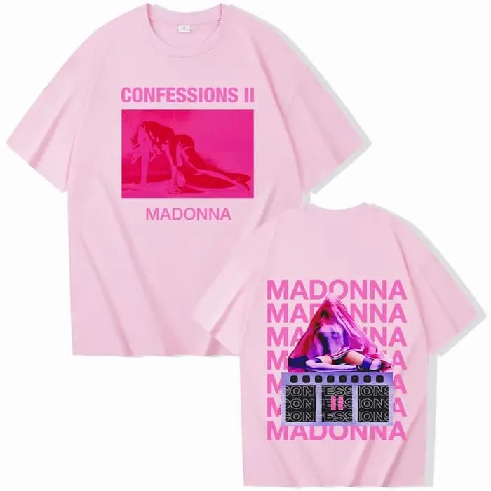 Madonna Tour 2026 T-shirt homme femme Harajuku chemise décontractée à manches courtes et col rond