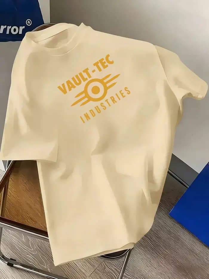 T-shirt vintage pour homme Vault Tec - Avec imprimé emblématique