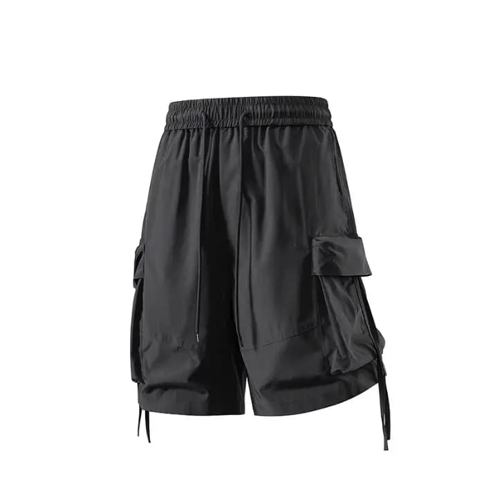 Short Cargo Homme Style Américain Nouvelle Collection Été 2026 Grande Poche Streetwear Décontracté Sportif Noir Jeunesse