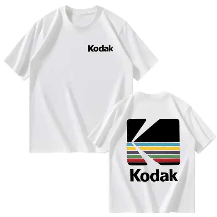Kodak été marque best-seller 100% coton couleur unie polyvalent hommes T-shirt quotidien décontracté