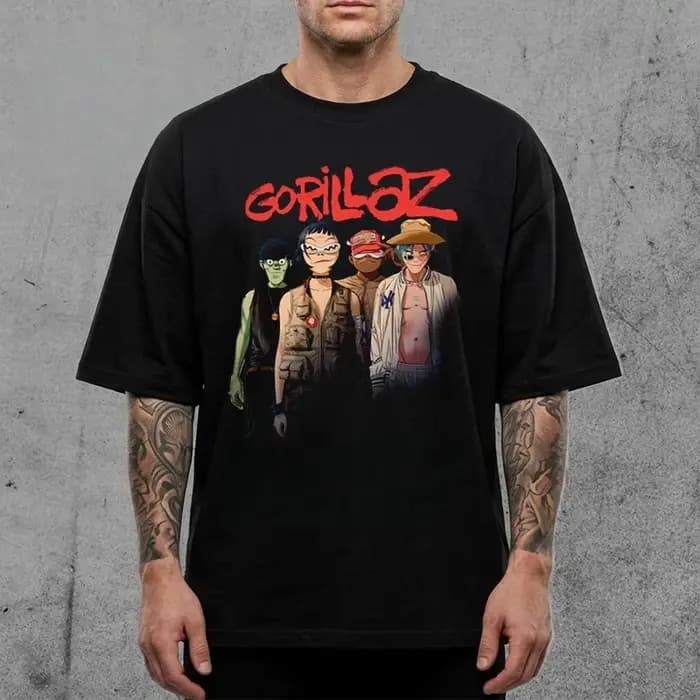 Gorillaz TOTTENHAM STADIUM 20TH JUNE 2026 Merch Summer T Shirt Coton Unisexe Hommes Femmes T-Shirt Fans Y2k Vintage Casual Tee