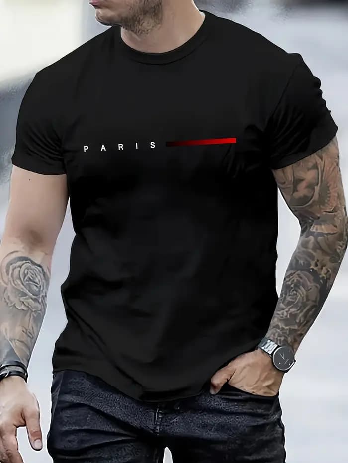 T-shirt décontracté pour homme 100 % coton