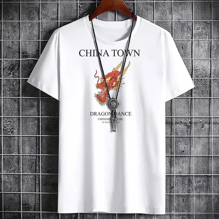 T-shirt graphique imprimé Dragon pour hommes