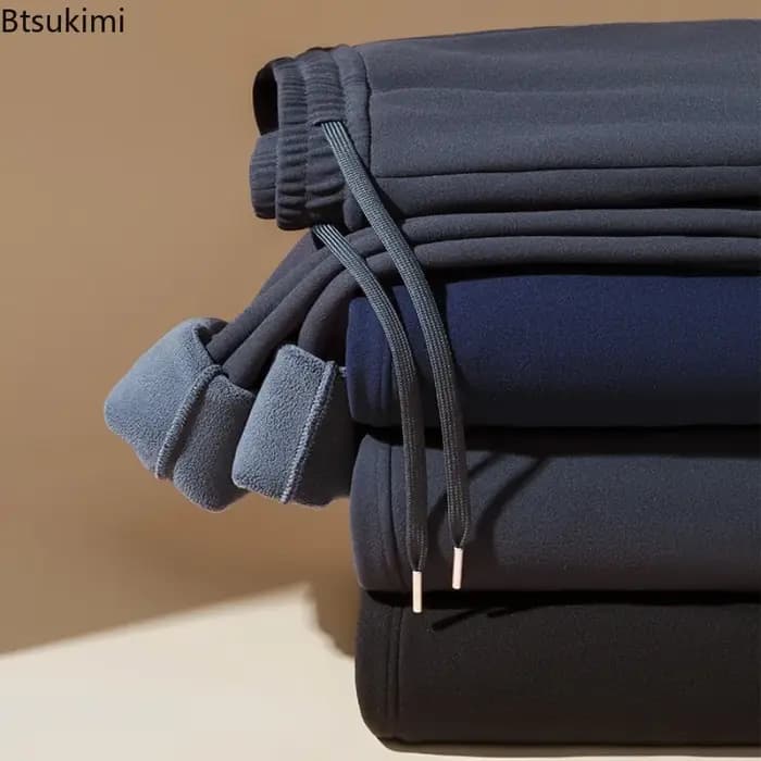 Pantalon de survêtement coupe-vent pour hommes, pantalon de maison décontracté, ample, pour l'extérieur, vêtements de travail, nouveau Style, polaire, hiver 2026