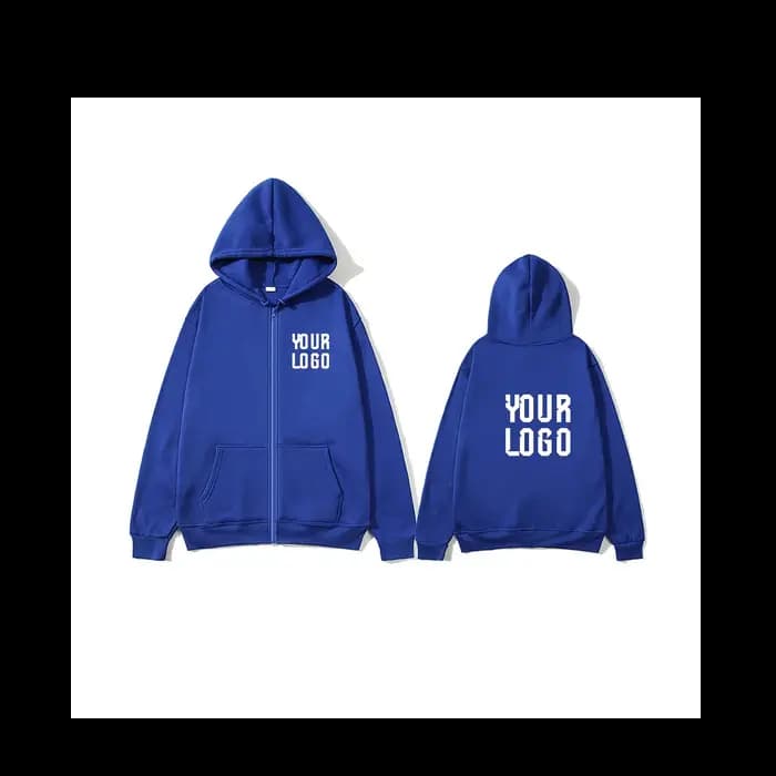 Sweat à capuche zippé de couleur unie | Veste à motif de texte personnalisable | unisexe