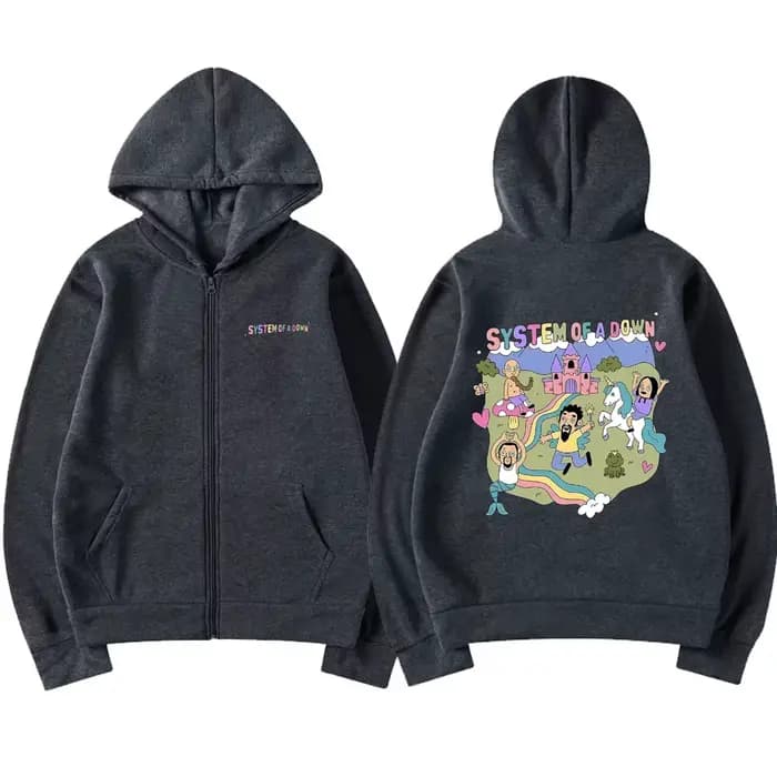 Système d'un sweat à capuche avec fermeture éclair pour homme et femme