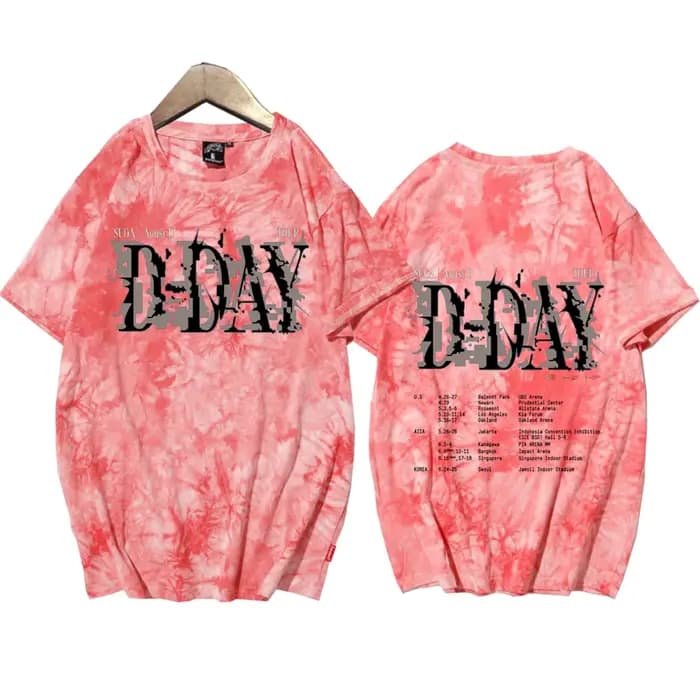 Suga Agust D Tour Tie Dye chemises unisexe col rond manches courtes musique populaire T-Shirt Fans cadeau