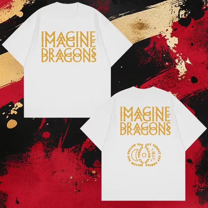 Imagine Dragons Album Tour 2026 T-shirt imprimé double face unisexe surdimensionné 100% coton T-shirts à manches courtes pour hommes et femmes