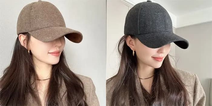 Casquette en laine à chevrons
