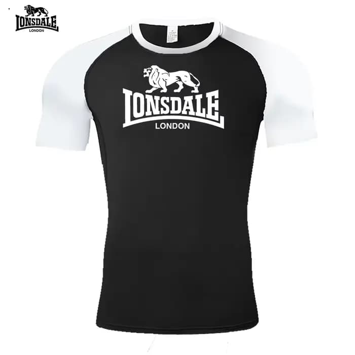 LONSDALE haut de course deux tons hommes T-shirts imprimés sous-vêtements de sport serrés séchage ra