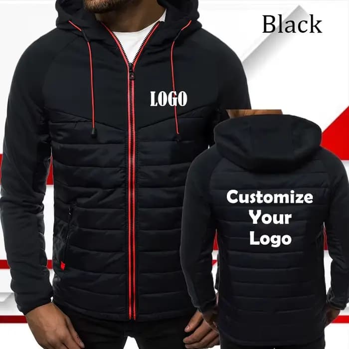 Veste à fermeture éclair imprimée personnalisée pour hommes