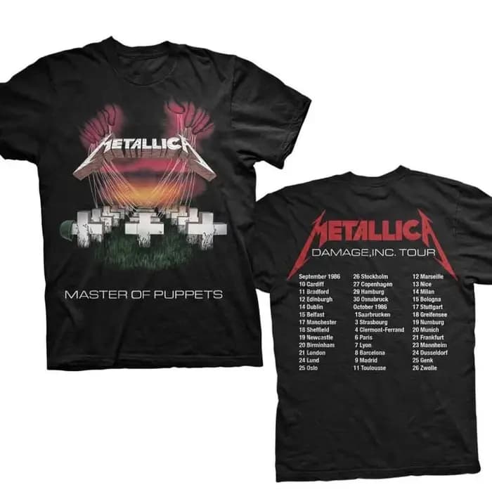 T-shirt Metallica M72 World Tour 2025 2026 Flame Skull Band 100% Coton Imprimé Homme Femme Streetwear Été