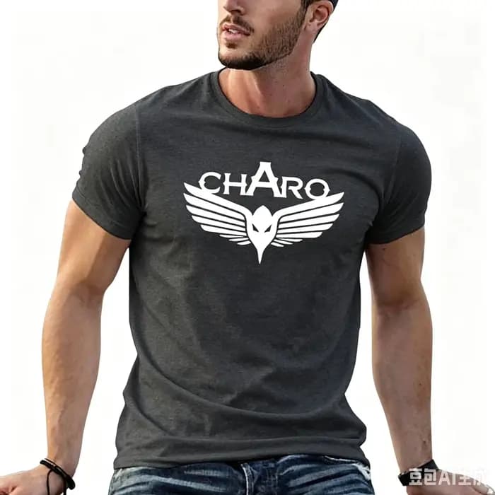 T-shirt unisexe en coton à manches courtes avec logo Charo Niska Wing