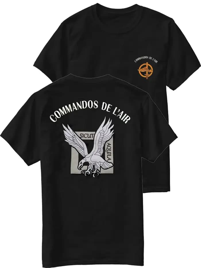 T-shirt Commando de l'Armée de l'Air française « Sicut Aquila » – Style décontracté à manches courte