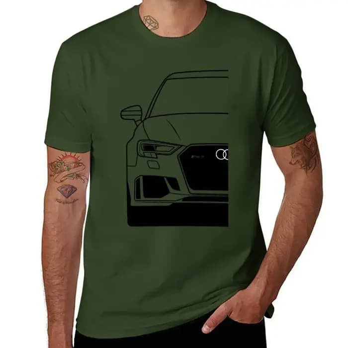 T-Shirt RS3 8V pour homme, vêtement kawaii, ajusté, nouvelle édition
