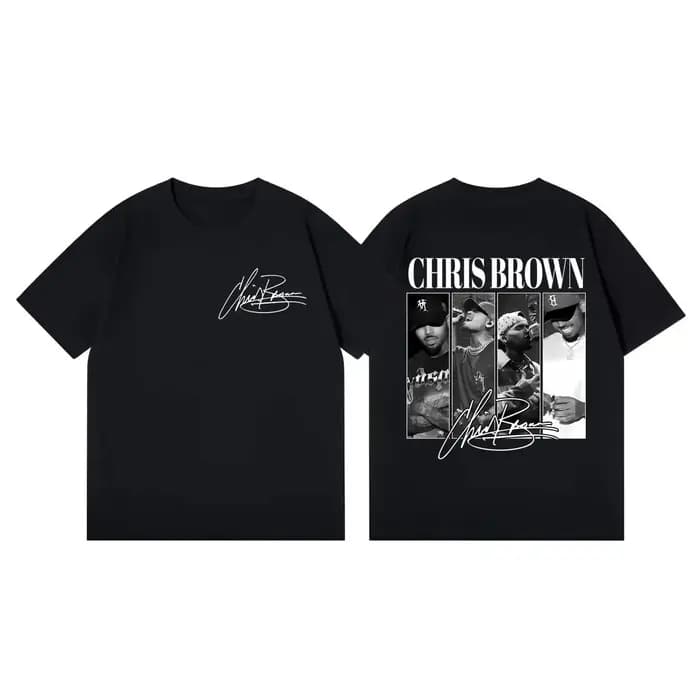 T-shirts Chris Brown Eclipse Tour 2026 pour hommes et femmes, style hip-hop vintage, manches courtes