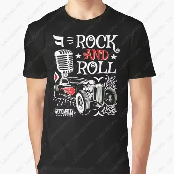 Gothique Rockabilly Rock and Roll Creative TShirt Cool Men Skull Dice Rockers Graphic Tshirts Male Fashion Hip-hop Y-XS-4XL