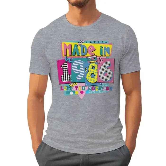 40e anniversaire t-shirt Vintage 1986 imprimé Streetwear parfait