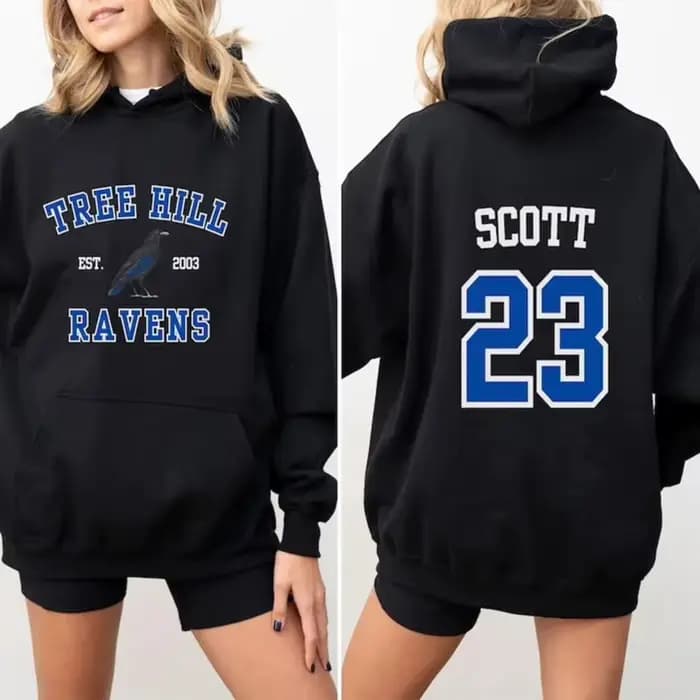 Sweat à capuche TREE HILL RAVENS One Tree Hill Nathan Scott 23