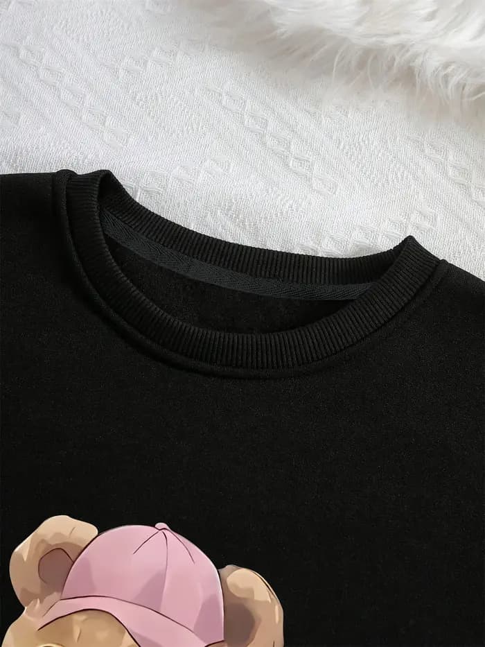 Pull à capuche à manches longues et col rond pour femme