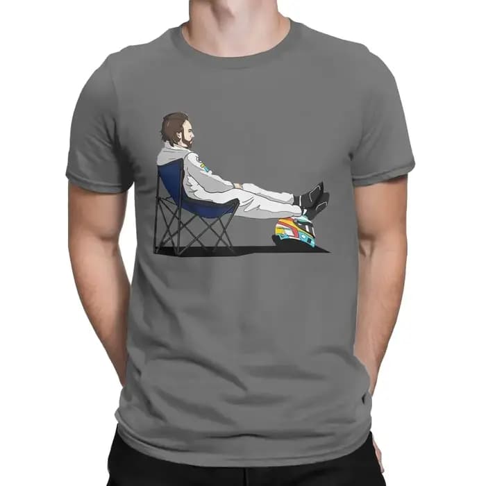 Fernando Alonso-T-shirt à manches courtes et col rond pour hommes, T-shirt en coton vintage, Racing
