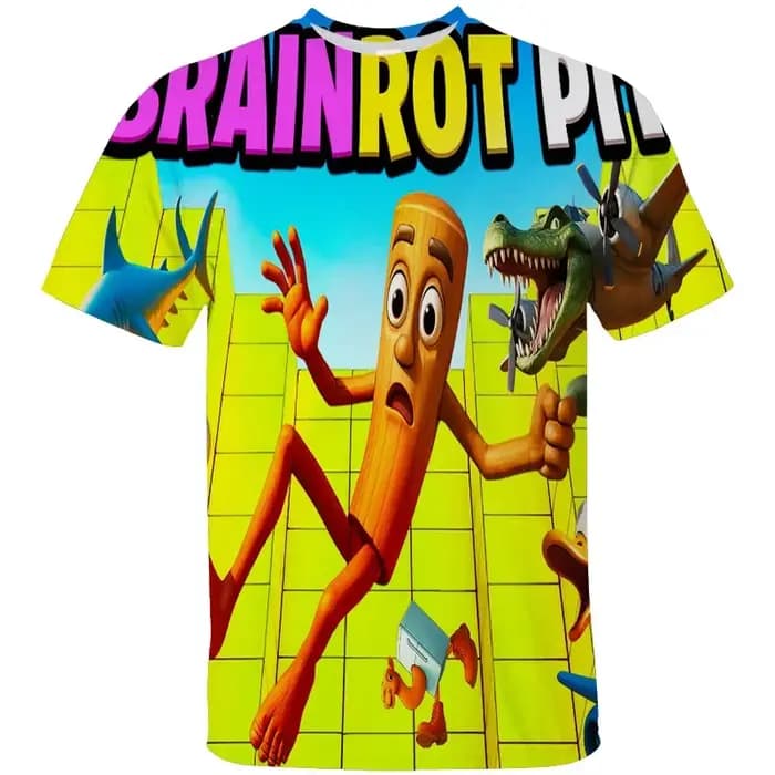 Nouveau Brr Brr Patapim T-shirt drôle italien Brainrot Meme graphique