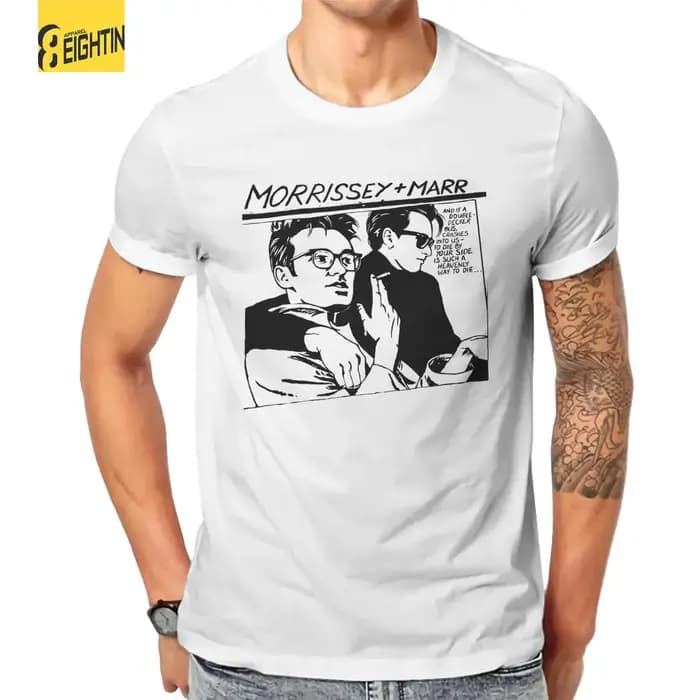 T-Shirt à Manches Courtes et Col Rond en Pur Coton pour Homme