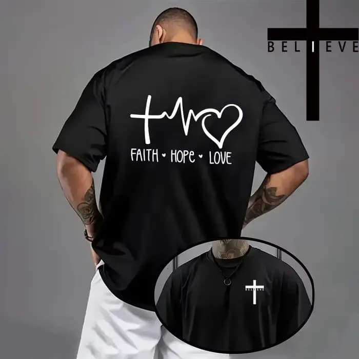 Christ imprimé T-shirt hommes de haute qualité couleur Pure à manches courtes haut printemps été quotidien décontracté mode jésus croix coton t-shirts
