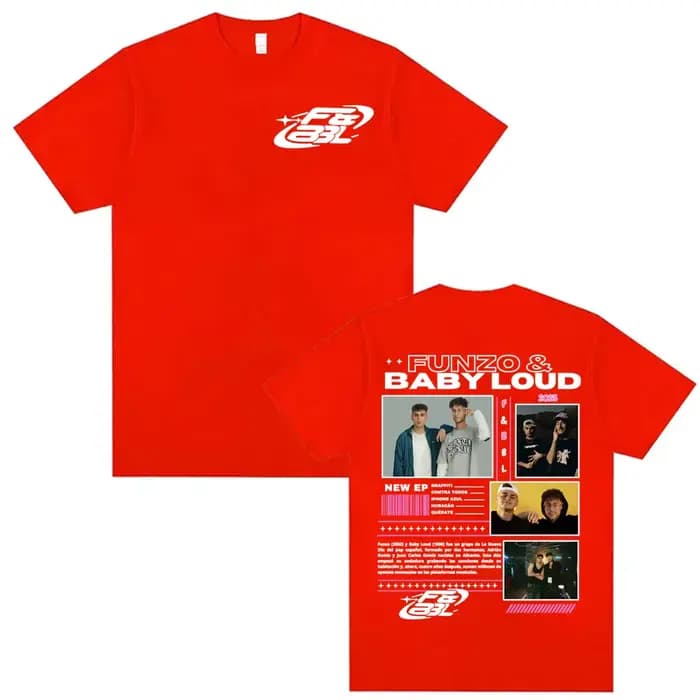 T-shirt unisexe Punk Hip Hop Streetwear, coton, mode décontractée, Rared Funzo & Baby Loud Tour, 202