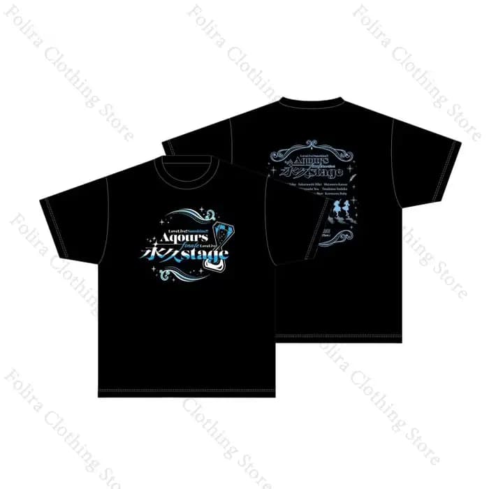 AmourLive! Sunshine série T-shirt hommes femmes vêtements été hauts noir à manches courtes T-shirt i