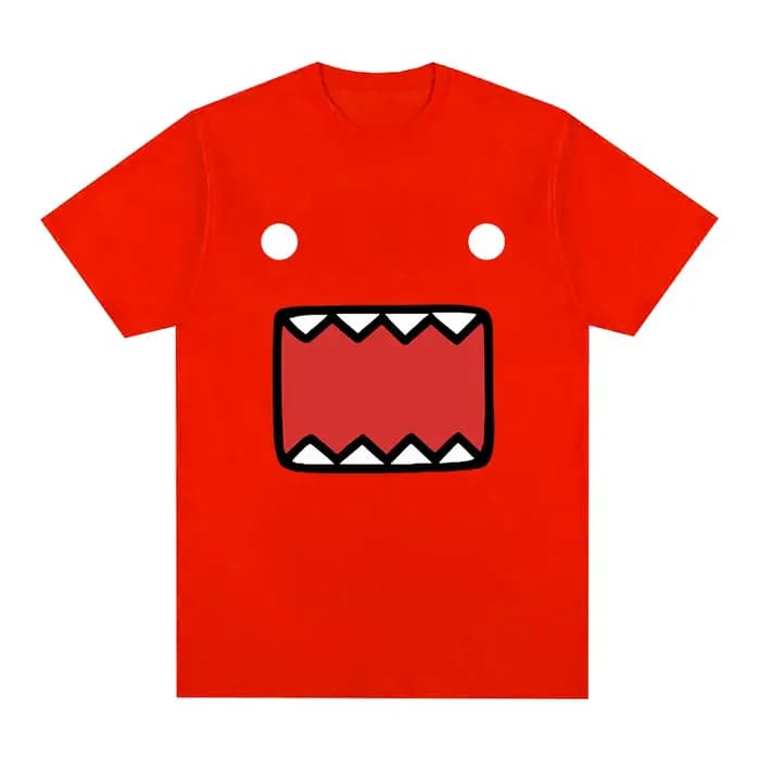 Domo Kun poupée visage graphique T-Shirts hommes femmes coton T-Shirts décontractés col rond manches