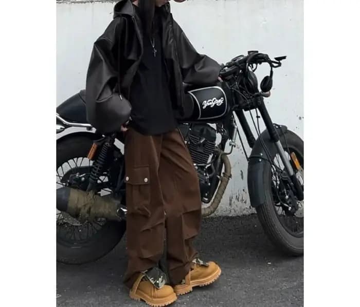 Veste en cuir à capuche Vintage pour hommes et femmes