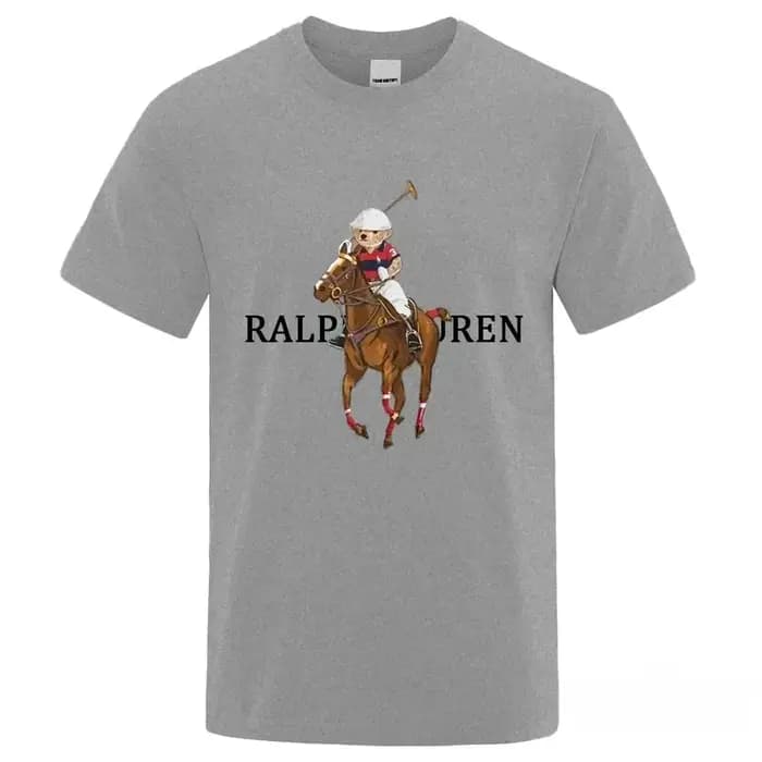 T-shirt Homme en Coton Amusant Motif Ours de Golf, Nouvelle Collection Été Décontractée, Vêtement Un