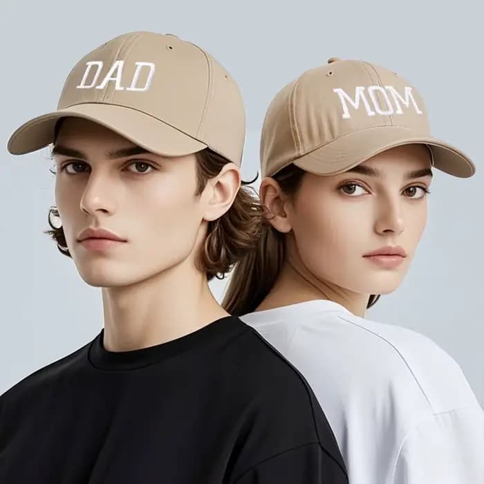 Casquette de Baseball en coton pur brodée DAD MOM pour hommes et femmes